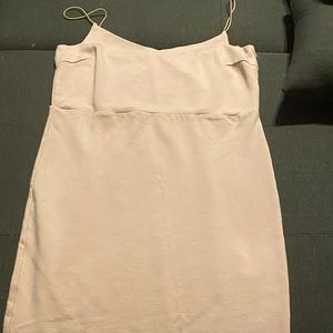 pink creamy long dress
